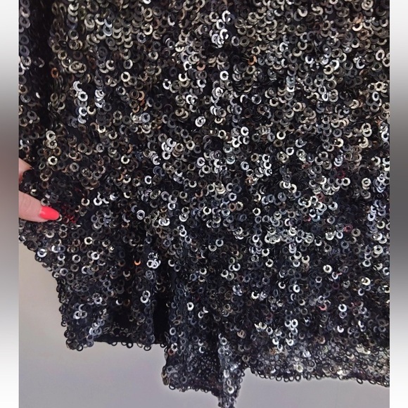 3.1 Phillip Lim Gun Metal Grey 100% Silk Sequin Shift Dress Size US 4 $850 MSRP - Picture 5 of 8
